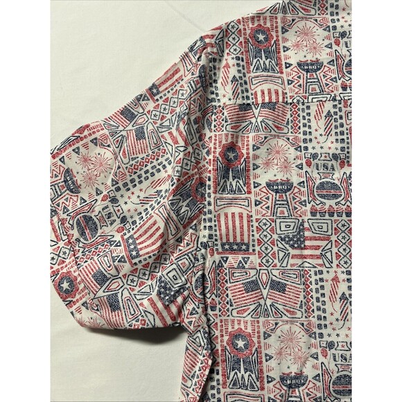 Oliver And Burke Men's Medium 4th of July Button-up Short Sleeve Shirt - Picture 13 of 16
